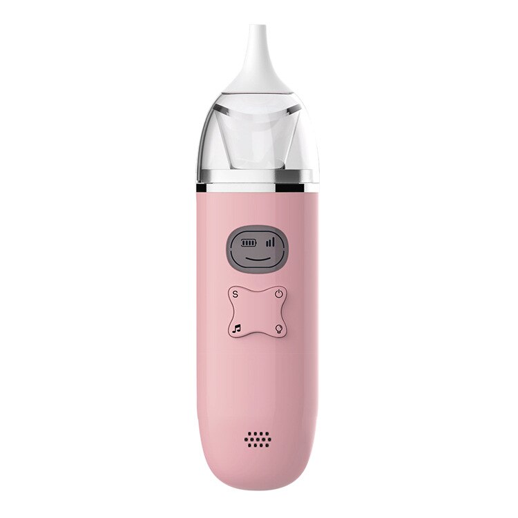 USB Baby Nasal Aspirator Electric Safe Hygienic Nose Cleaner Silicone Snot Sucker Newborn Infant Toddler Kids Music Adjustment: Pink