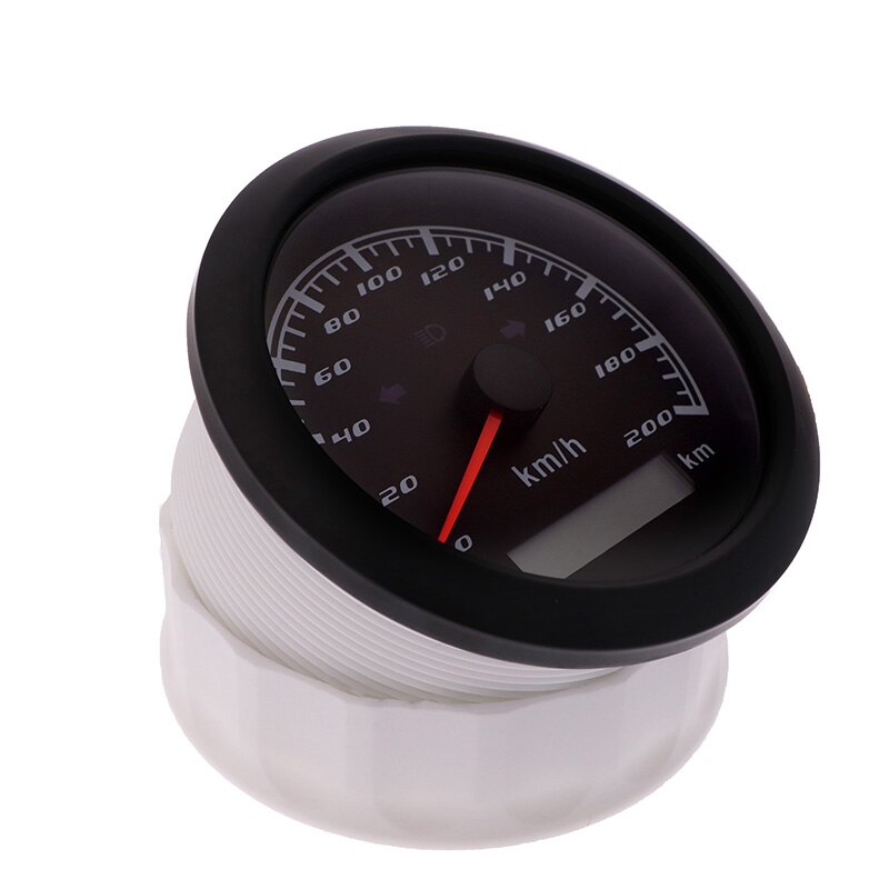 85MM Speedometer Gauge 120 km/h 200 km/h Car Boat Speed Meter With Left Right High Beam Indicator Lights Without GPS Antenna