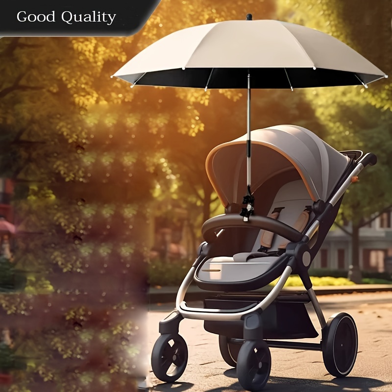 Premium Stroller Umbrella - Waterproof Sun & Rain Protection Durable 190T Canopy Manual Open Outdoor Sunshade Child Umbrella