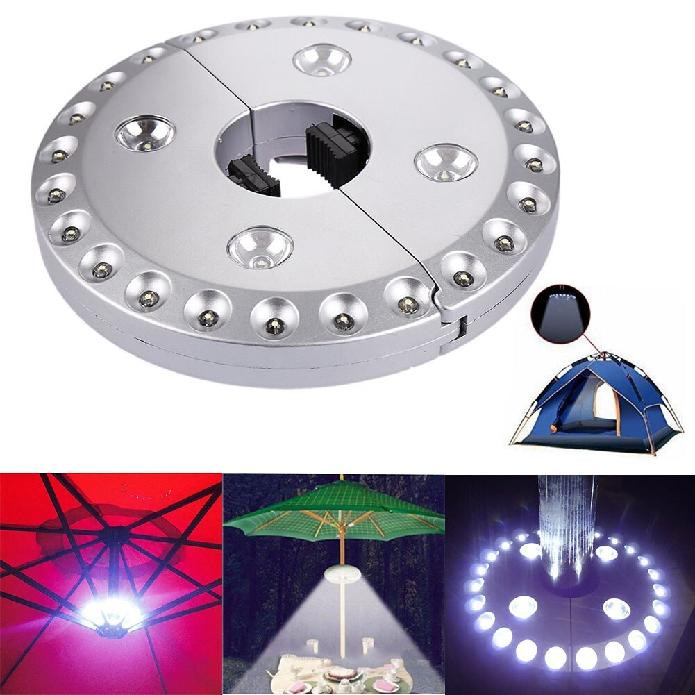 24+4 led multifunktions paraplylys udendørs krog led lumen campinglys ghs 99