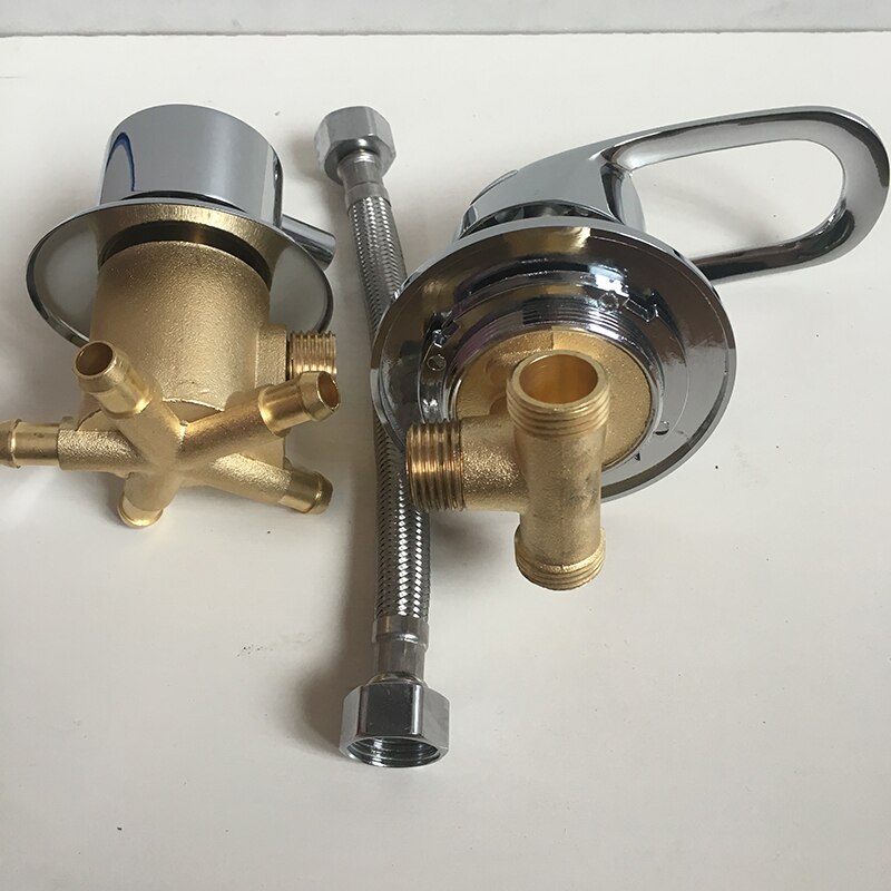 MTTUZK badrandcombinaties 2/3/4/5 Manieren water outlet messing douche tap schroef of intubatie split douchecabine douche mengkranen