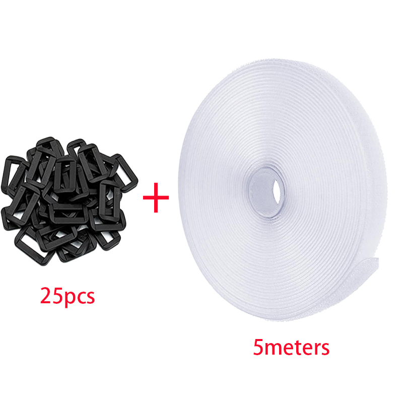 Allecta - Nylon Plakband 10m X 2cm Voor Het Organiseren Van Kabels Touwen Slangen Zwart
