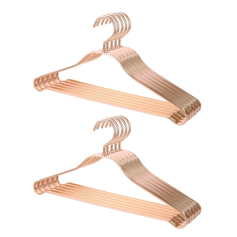 Perchas de aleación de aluminio para ropa se pueden utilizar 20 años de espacio de aluminio sin agente fluorescente percha antideslizante en el almacenamiento del hogar