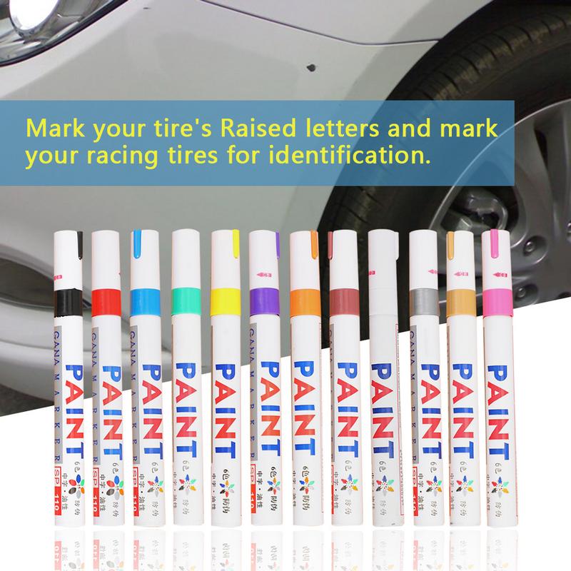 COLIBYOU Universal Waterproof Permanent Paint Marker Pen Car Tyre Tire Tread Rubber Metal (white