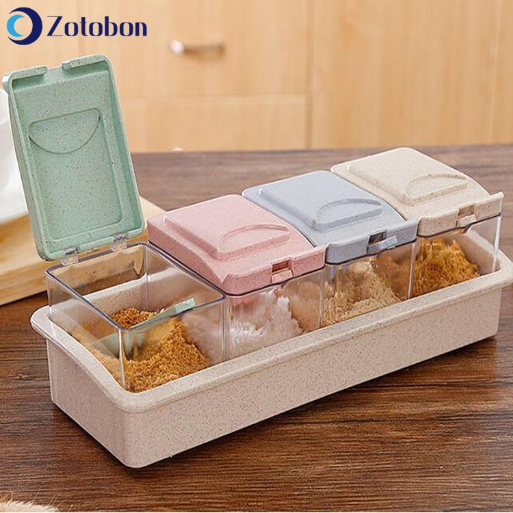 ZOTOBON-caja de condimento de paja de trigo, botella de almacenamiento de especias de cocina, sal, pimienta, comino en polvo, sal, pimienta, caja de herramientas F61