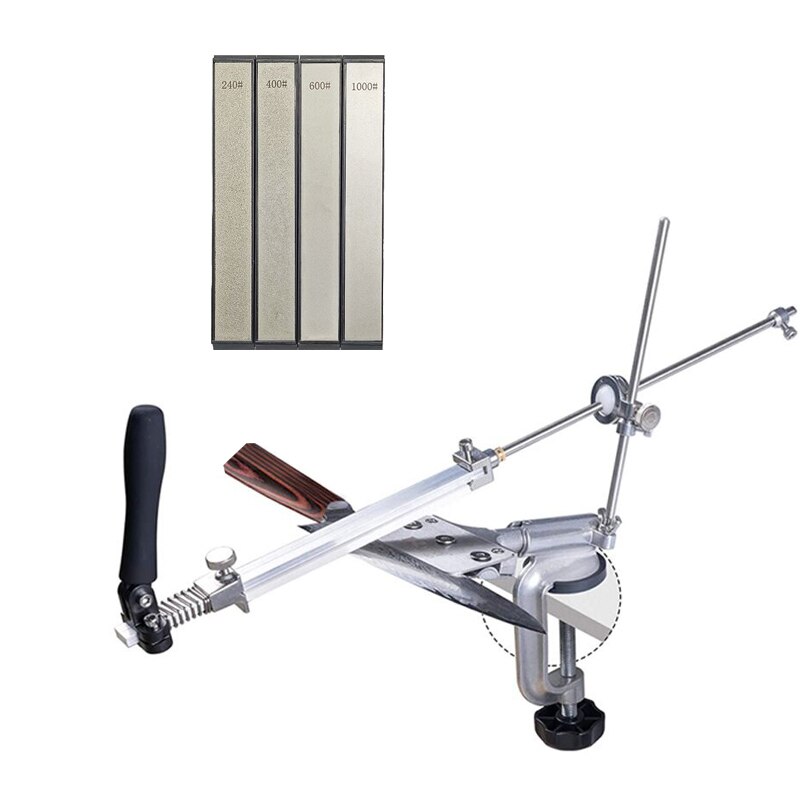 Ruixin pro RX008 Aluminium alloy Knife sharpener system fixed angle sharpener sharpening stones kitchen tools grinding kit: 4jin