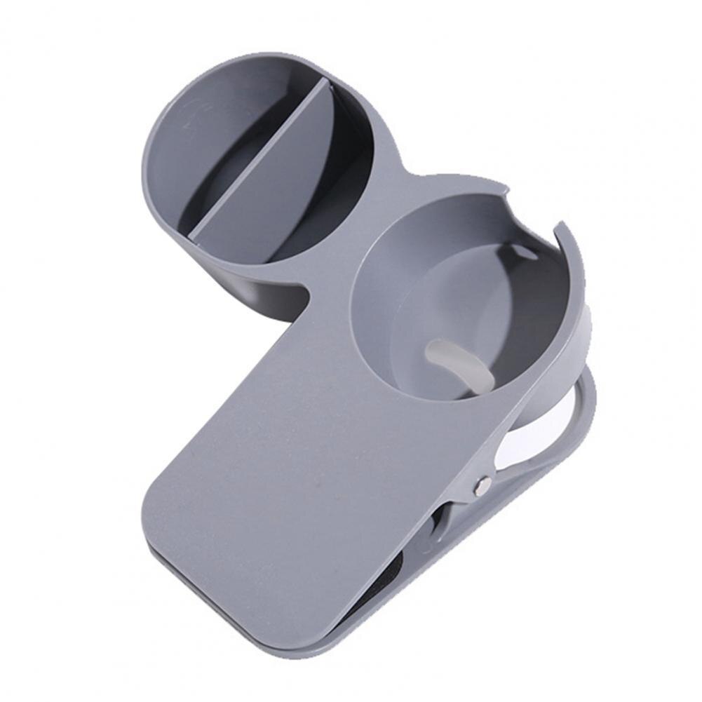 Convenient Bottle Stand Clamp Adjustable with Storage Case Flexible Office Storage Cup Holder Clip: Grey