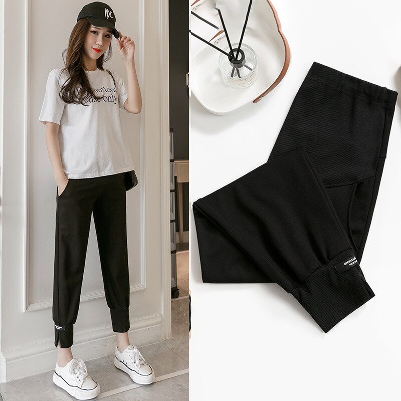 Pantalones de maternidad informales para embarazadas, ropa de primavera y verano, para levantar el vientre, prendas de chándal para mamá
