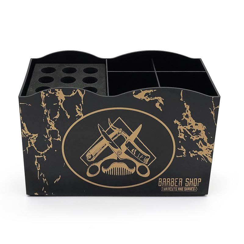 Suministros de peluquería para barbería, caja de almacenamiento para peines, soporte para tijeras, organizador, estante para peluquero, accesorios de salón: Rojo rosado