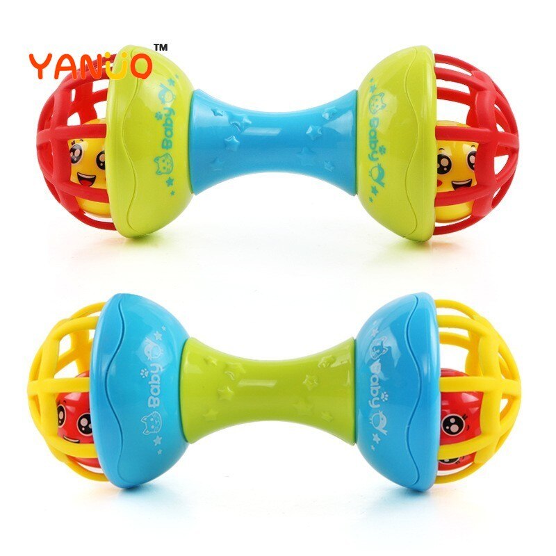 Yanuo Baby Rammelaar Zachte Rubber Halter Bal Tand Ring Rubber Ring Vroege Onderwijs Hand Vangen Bal Kinderen Speelgoed