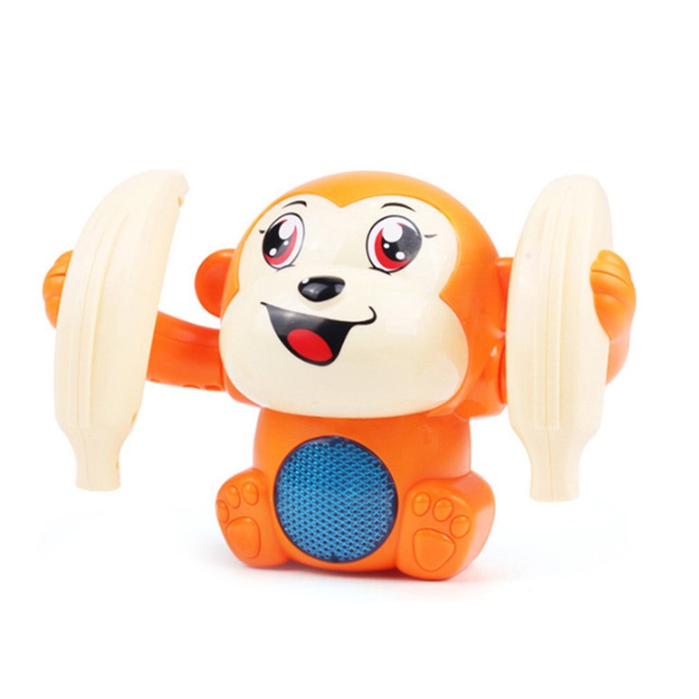 Bébé commande vocale roulant petit singe jouet marche chanter jeu de cerveau ramper jouets électriques de noël pour les enfants: Orange