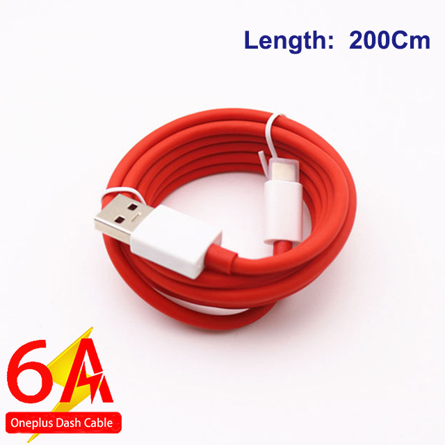 OnePlus 7Pro Dash Ladegerät Kabel 6A Typ-C Kabel Für OnePlus 7 6 5T 5 3T 3 handy USB3.1 Daten Ladung 6A Dash Kabel 1M1. 5M2M: Cable 200CM