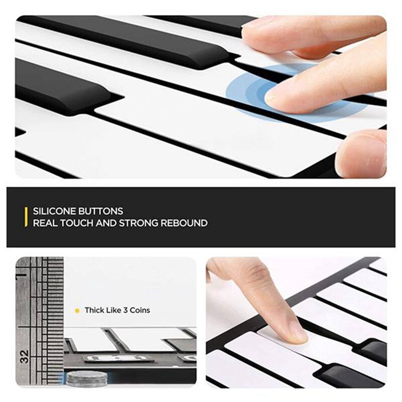 Rollable Instruments USB Hand Roll Up Piano Portable Electronic Organ K... – Grandado