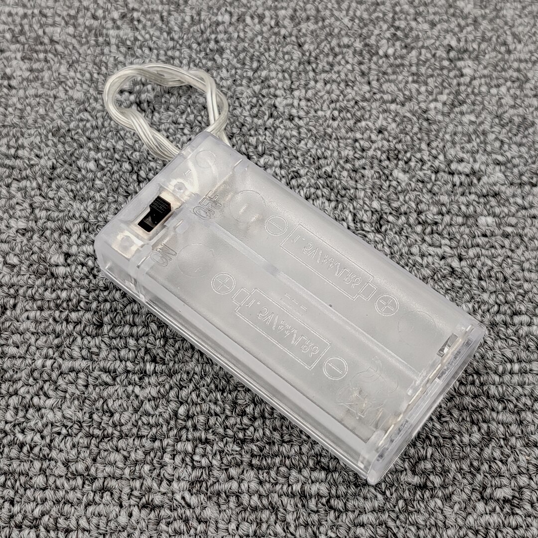 2 AA 3V Battery Holder AA Battery Box With Switch AA Battery Case With Line Transparent