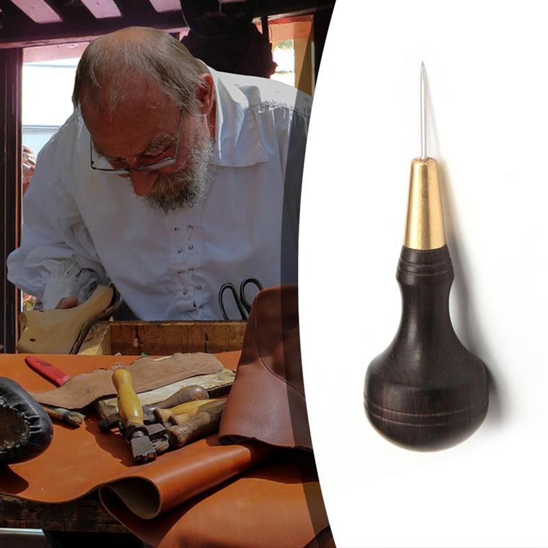 Diamond-shaped blade cutter sewing awl cutting leather wooden handle cutting leather craft sewing tool