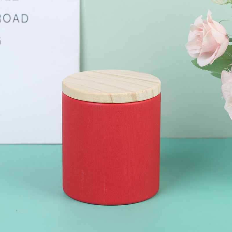 Nouvelle boîte à thé colorée couleur bonbon, couvercle en bois, petite boîte ronde en étain, de mariage, boîte de rangement vide, organisateur de Grain, 1 pièce: RD