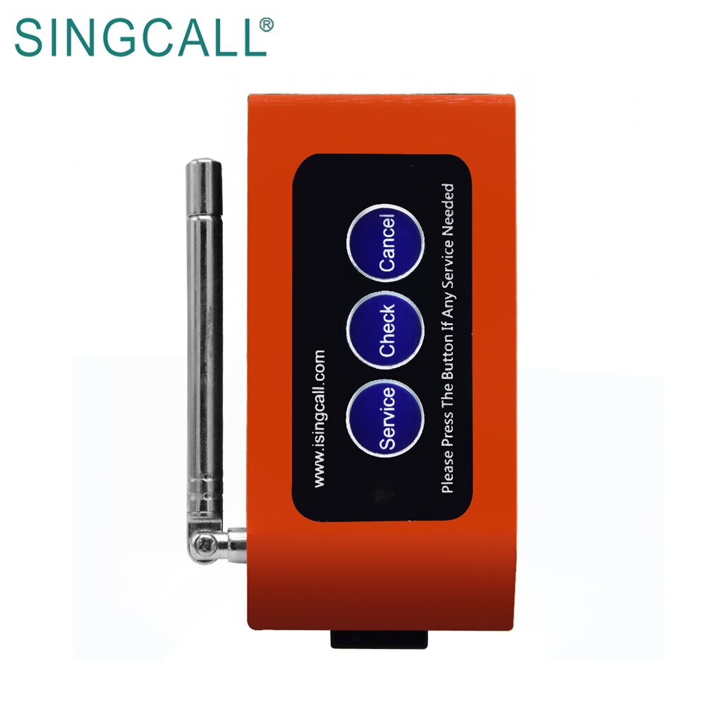 SINGCALL Wireless Calling System Can be Fixed on the Desktop Wall, Strong Signal Caller APE830 Red