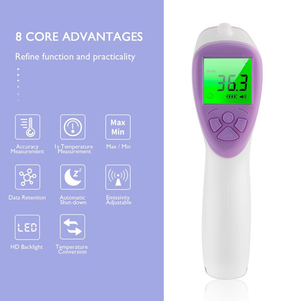 OUTAD Digital Infrared Forehead Thermometer LCD IR Thermometer Non-contact IR Infrared Thermometer Temperature Meter with Fever