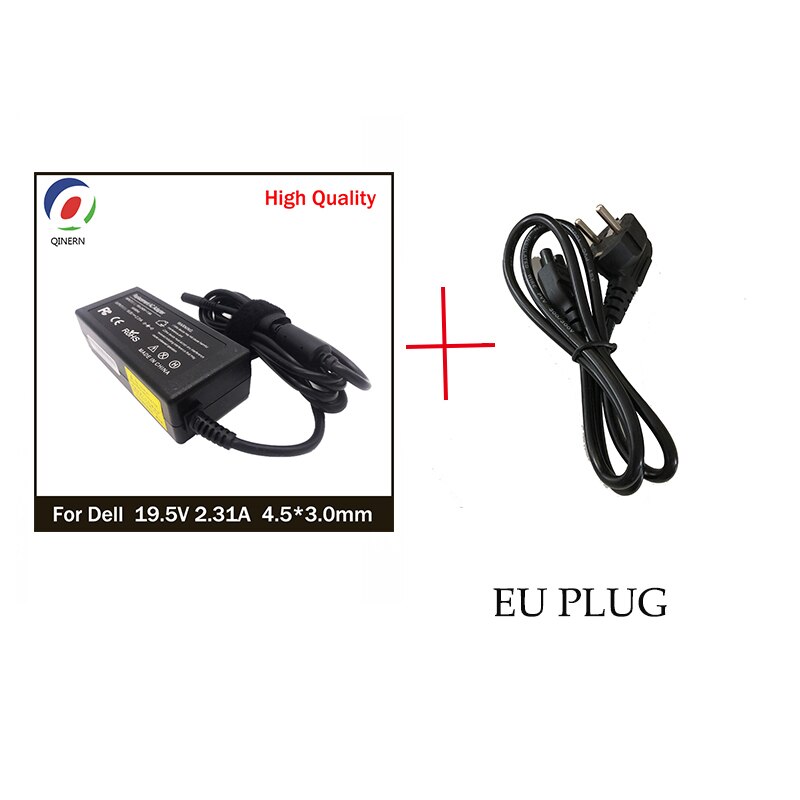 19.5v 2.31a 45w 4.5*3.0mm bærbar opladeradapter til dell inspiron xps 13 9360 9350 9343 9365 xps 12 la45 nm 140 vostro 5370 13 5000: Med eu kabel