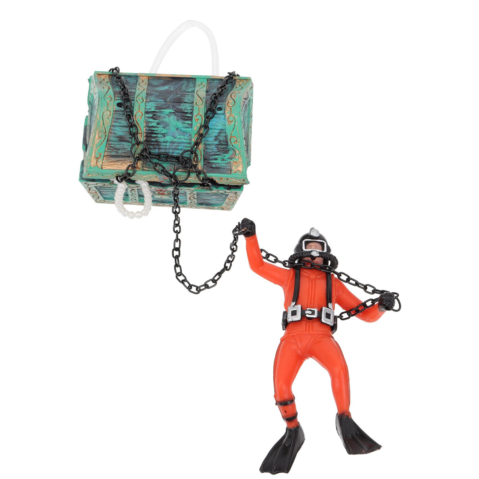 Plastic Schat Borst Diver Action Aquarium Ornament Fish Tank Decoratieve Accessoires