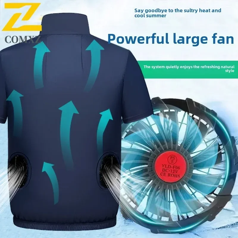 Summer Cooling Fan Vest For Men Usb Lightweight Air Conditioned Hiking Work Clothes For High Temperature Fishing Activities Coat