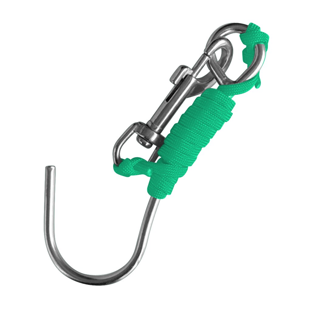 Scuba Diving Reef Drift Hooks With 120cm Line & Stainless Steel Clip Single Reef Hook