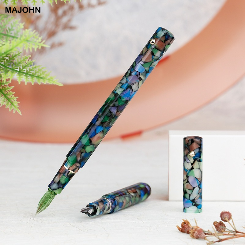 MAJOHN N8 Resin Glass Dip Pen Ink Pen Handmade Nib Writing Fountain Pens For Writing Business Office School Supplies Stationery