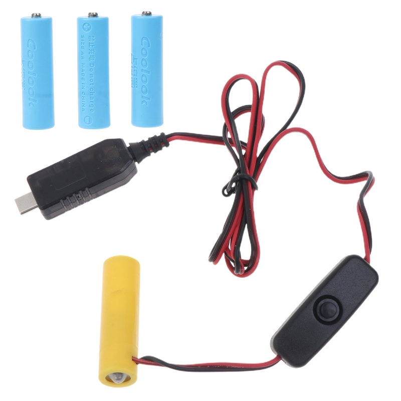 4 aaa dummy batterij adapter usb voeding schakelaar kabel vervangen 4 aaa batterijen voor afstandsbedieningen camera speelgoed led strip