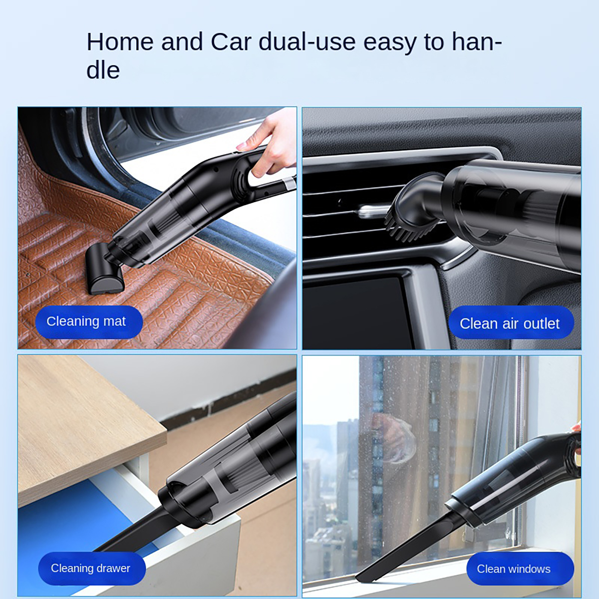 Handheld-USB-Ladung-tragbarer kabelloser Reinigungsstaubsauger für Zuhause und Auto, hohe Leistung, geeignet für Staub und Tierhaare