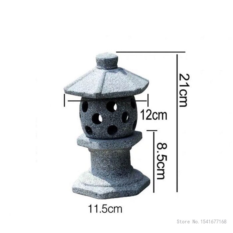 Dekorationsprodukter gårdhave japansk keramik imiteret sten lampe ornamenter imitation marmor rød ler japansk havelanterne