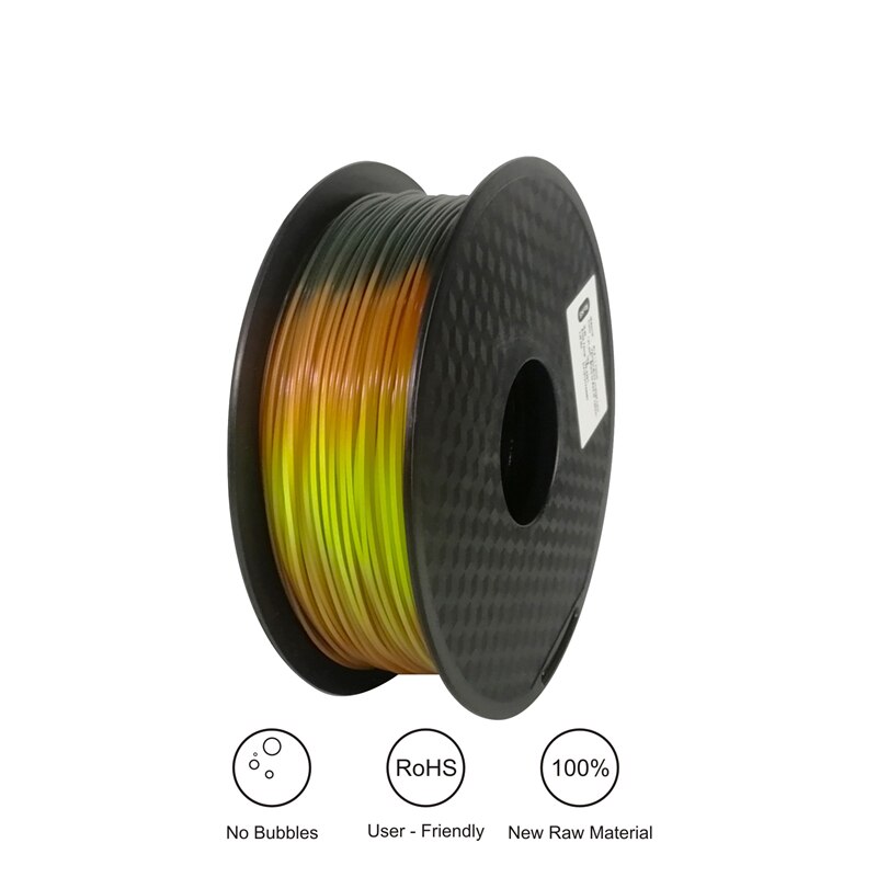 3D Printer Filament Change Color 1KG 1.75mm Tri Temp Lava Black to Red to Yellow with Tolerance +/-0.05mm best sellers
