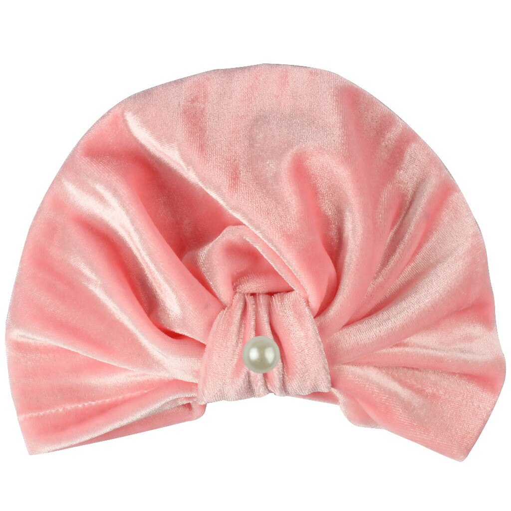 Gorro indio dorado de terciopelo con nudo para niños, Bandanas para niñas y bebés, turbante, diadema con bandas para la cabeza del cabello, accesorios, gorro, Z301: PK