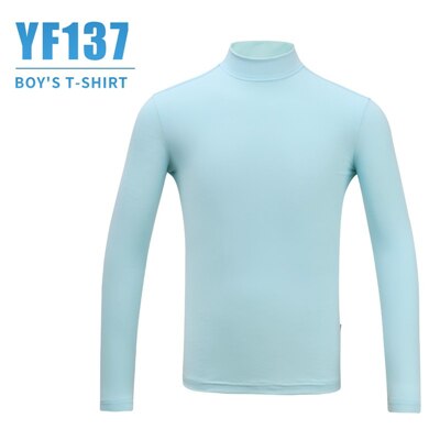 Pgm freundlicher Golf Hemden Sonnenschutz Sommer Jungen Mädchen Spitzen Langarm Atmungs Eis Seide Bodenbildung Hemden AA51871: Blau / L