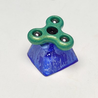 Keycap Personality Fidget Spinner Resin Keycap For Cherry Mx Switch Mechanical Gaming Keyboard Blue Black Keycaps 1pc: 2