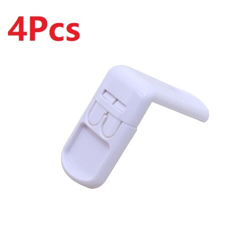 Cerradura de ángulo recto multifuncional para bebé, cierre de doble presión de 90 grados, protección de seguridad para niños, cajón, puerta de armario, esquina de ángulo recto, seguridad: 4Pcs White
