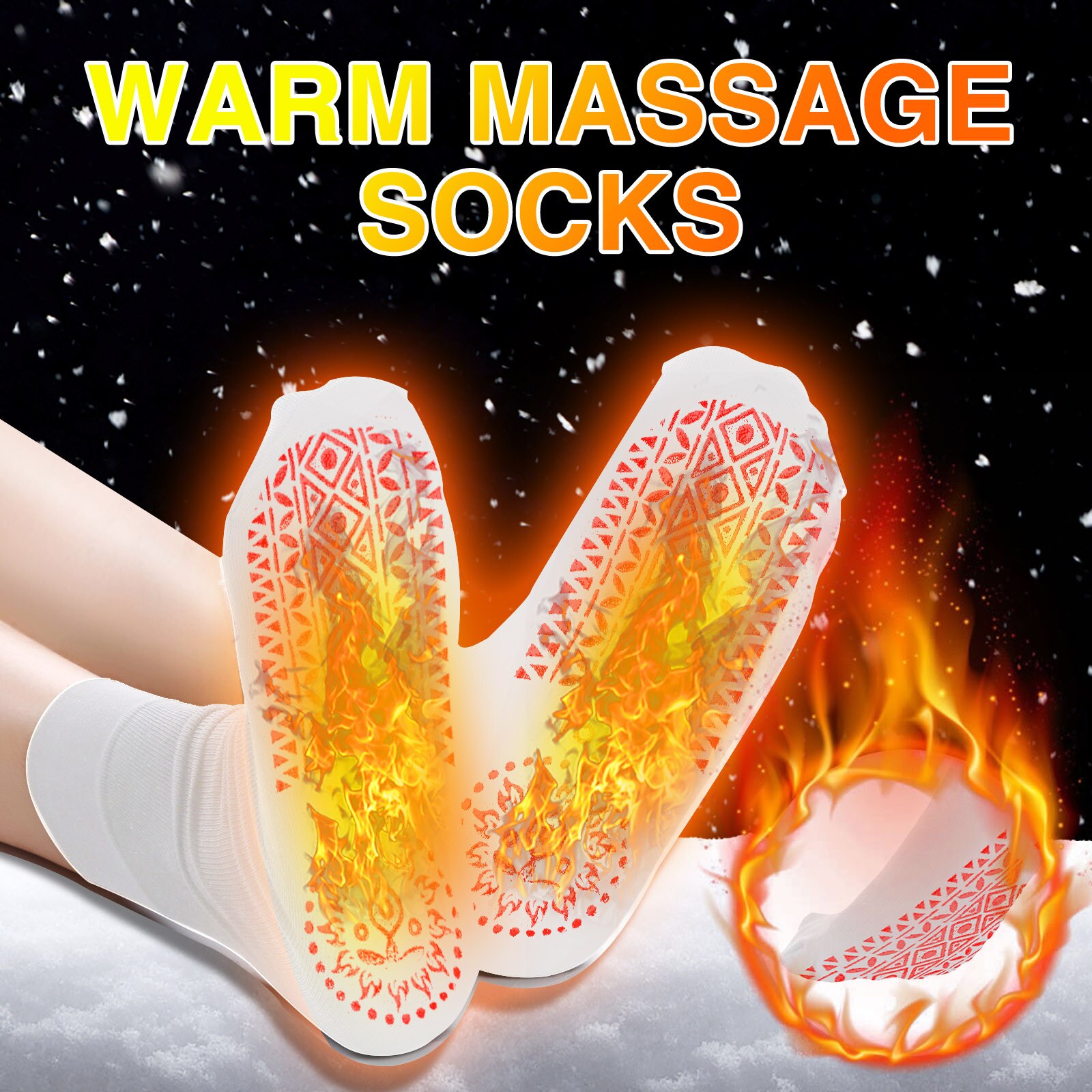 Unisex Solid Color Winter Warm Socks Self Heating Warm Travel Tourmaline Socks Magnetic Therapy Comfortable Pain Relief Socks