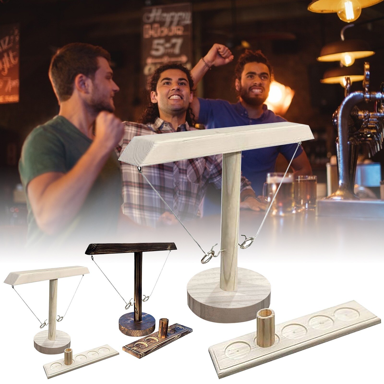 Party Toy Leisure Industrial Game Games Bar Drink Shop Handmade Wooden Ring Hooks Fast-paced Interactive Game Game Of Bands