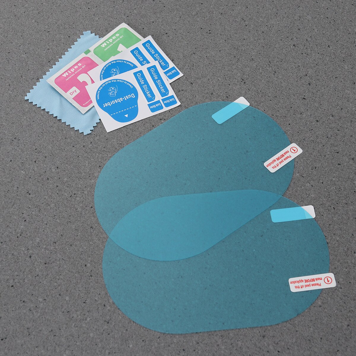 2pc biler bakspeil ellipsebeskyttelsesfilm antirefleks antiripe hd regntett bakspeil klar film med verktøy  a30