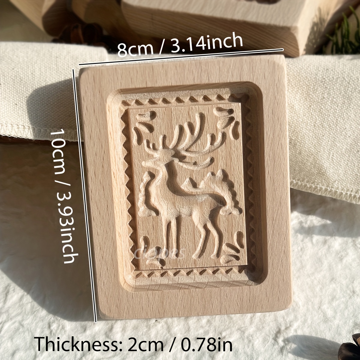 Trekakeformer til jul, 3d graverte, pregede pepperkakeformer til hjemmelaget kake, juletre, reinsdyr, julenissen: Grønn