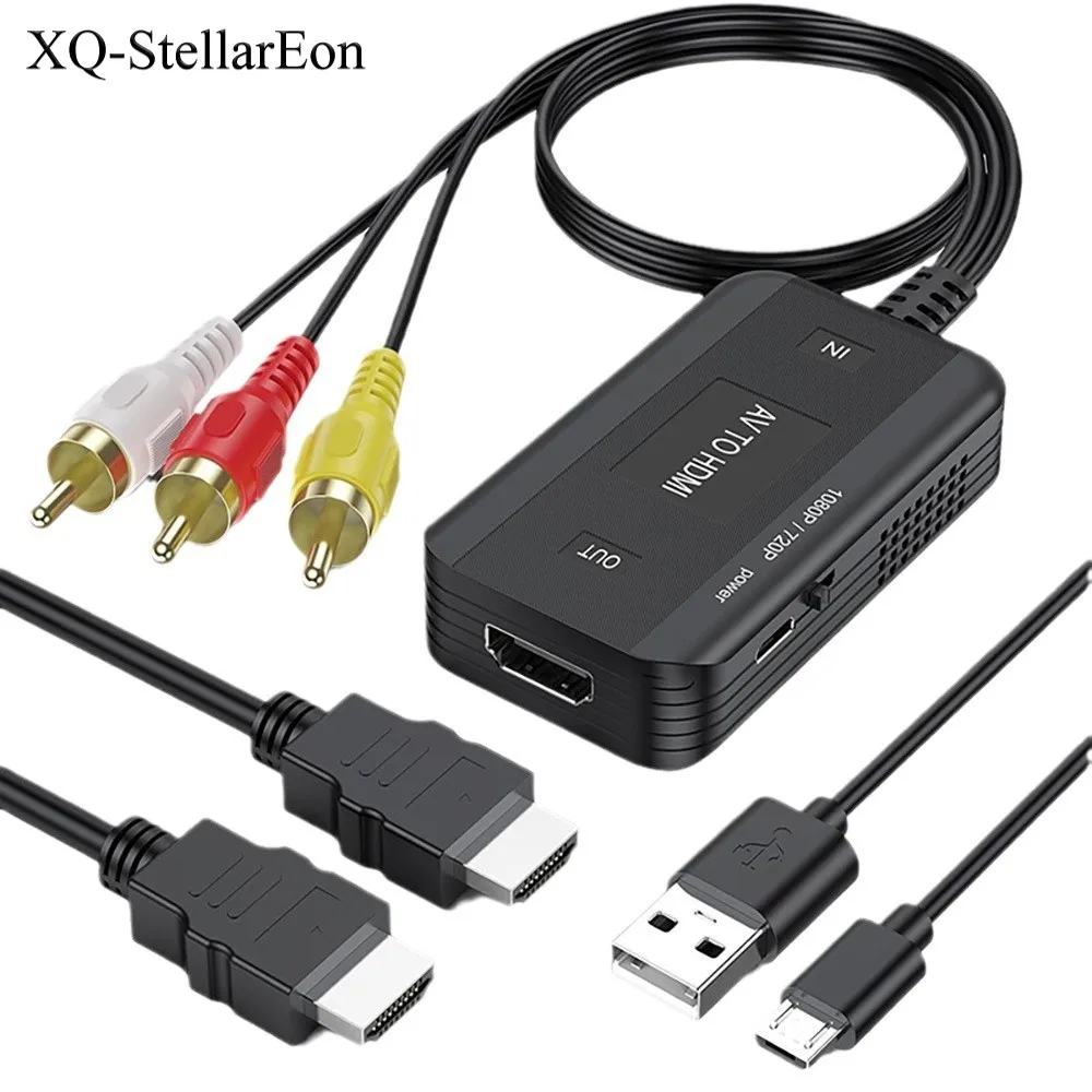 Video Adapter 1080P Converter RCA to HDMI Cable HD Link Cable Audio Cable HDMI Converter AV to HDMI Adapter