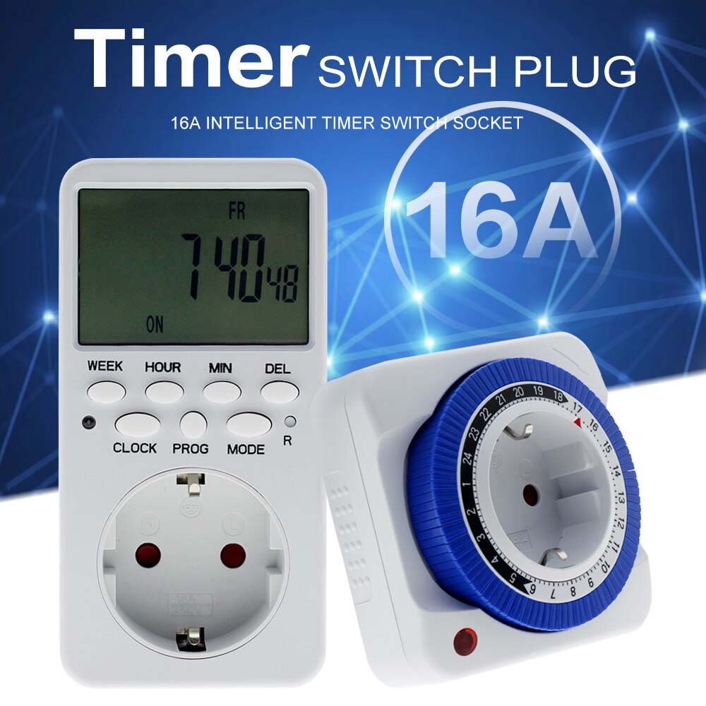 Elektronische digitale tijdschakelaar 220/240v wandladeradapter cyclisch programmeerbaar verlichting dagelijkse tijdsinstelling stopcontact eu/us/uk stekker.