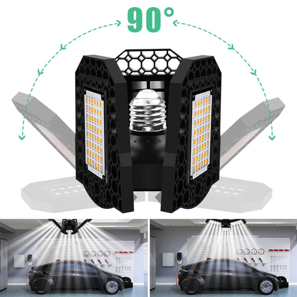 LED Garage Light E27 Light AC85-265V Deformation Adjustable Angle High Bay Light Industrial LED Garage Light For Garage Workshop