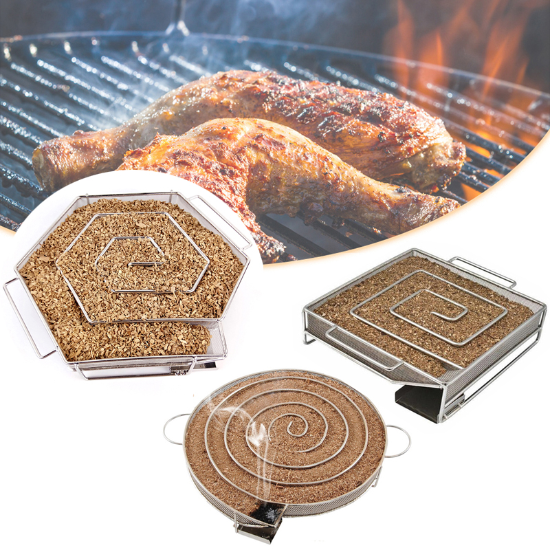 Meibum kall rökgenerator camping rostfritt stål grilltillbehör pellets rökbricka kött bacon fiskgrill bakverktyg