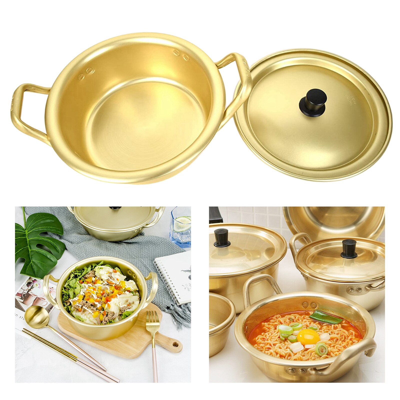 Aluminum Base Casserole Dish Stock Soup Stew Pot Glass Lid Pan for Gas Stoves