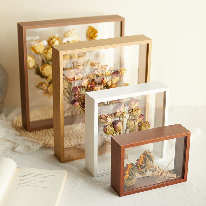 4cm Deep Shadow Box Frames Bouquet Display Flower Case Deep for Crafts 3D Picture Memorabilia Memory Transparent Photo Frame