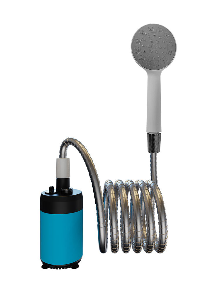 Ducha portátil para acampar al aire libre, ducha eléctrica de mano con batería, compacta, recargable: Rojo