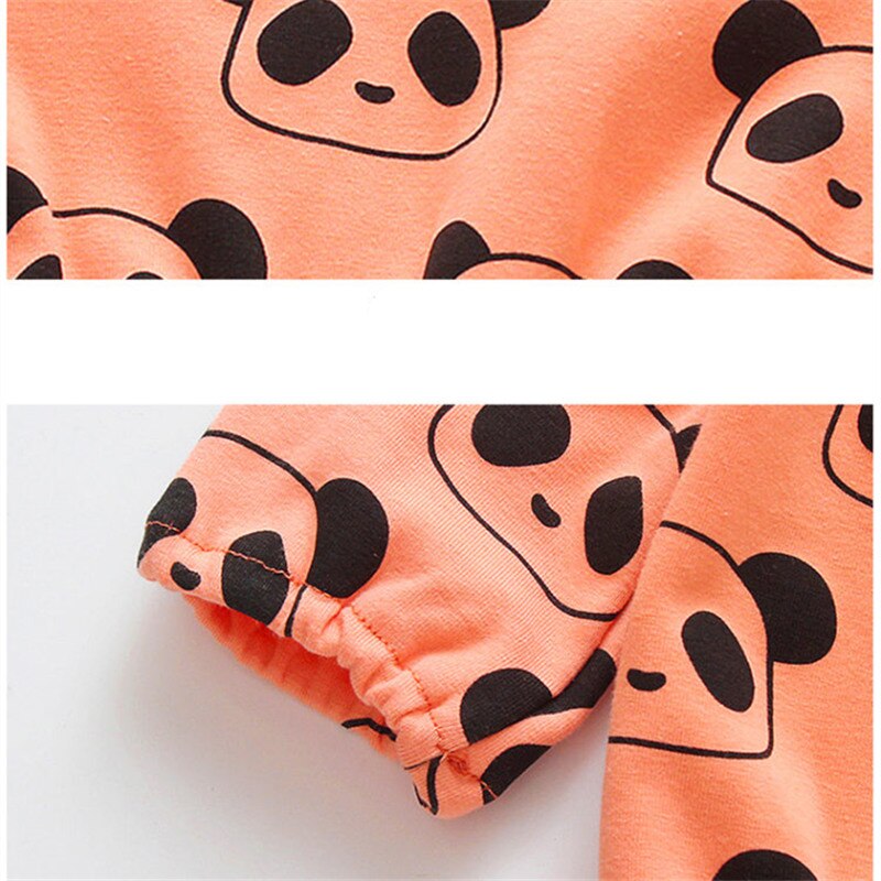 Kids Baby Panda Onesie For Children Cotton Crotchless Pajamas Bodysuit For Girls Infant Panda Jumpsuit Pajamas Sleeper 1 2 3 4 5