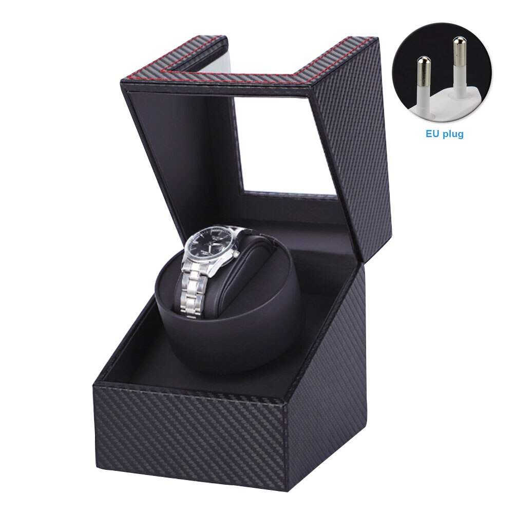Carbon motor shaker watch winder holder display automatisk mekanisk ur viklingsboks smykker automatisk ur eu/us/uk