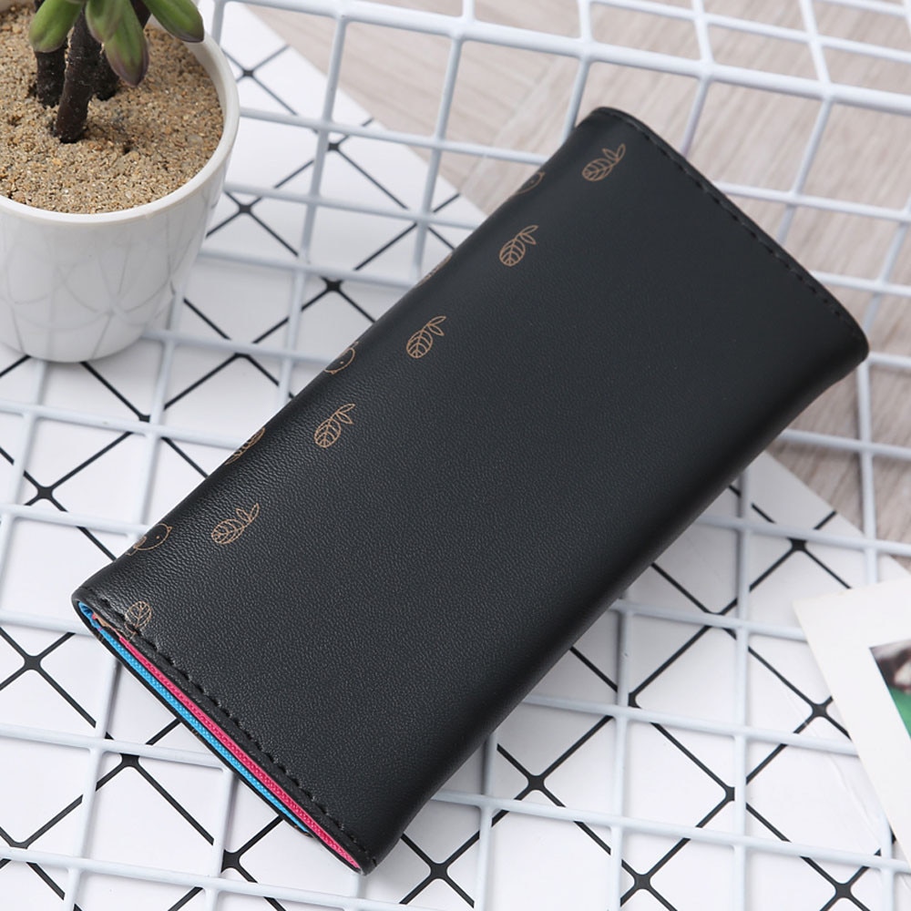 Women Simple Retro Owl Printing coin purse leather women wallets with Long Wallet coin pocket bag credit card
