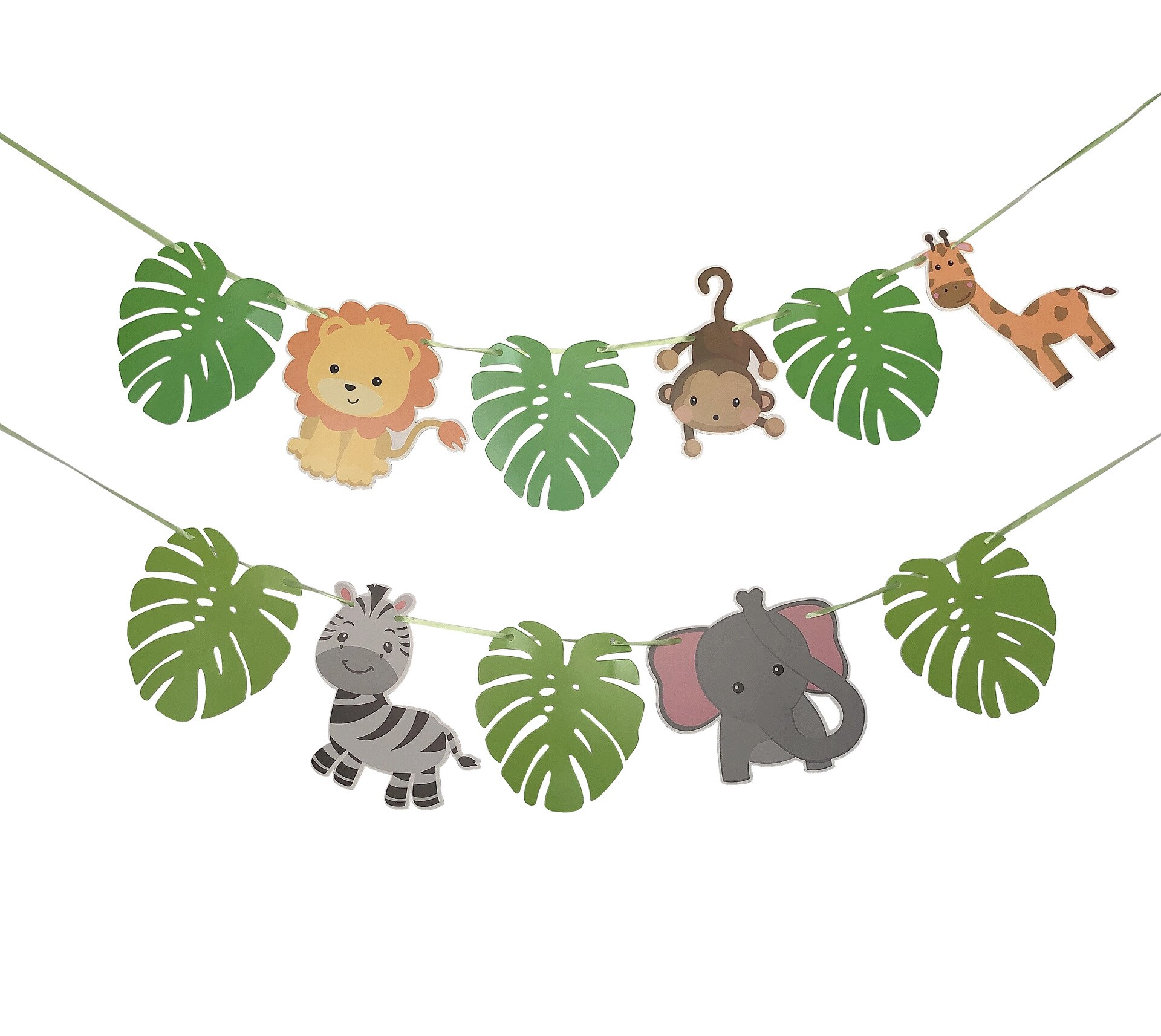 Banderole thème joyeux anniversaire avec animaux, banderole thème forêt Safari Jungle, banderole d&#39;anniversaire pour enfants garçons filles, décorations de fête d&#39;anniversaire